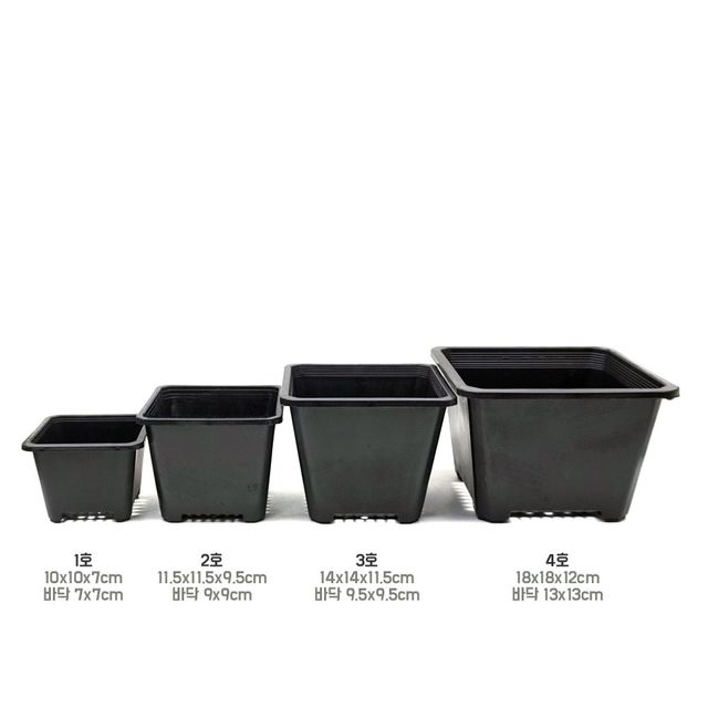 낮은 사각 PP플라스틱 모종 포트 화분 3호 14x11.5cm - 식물 재배용 화분 - 이미지 5