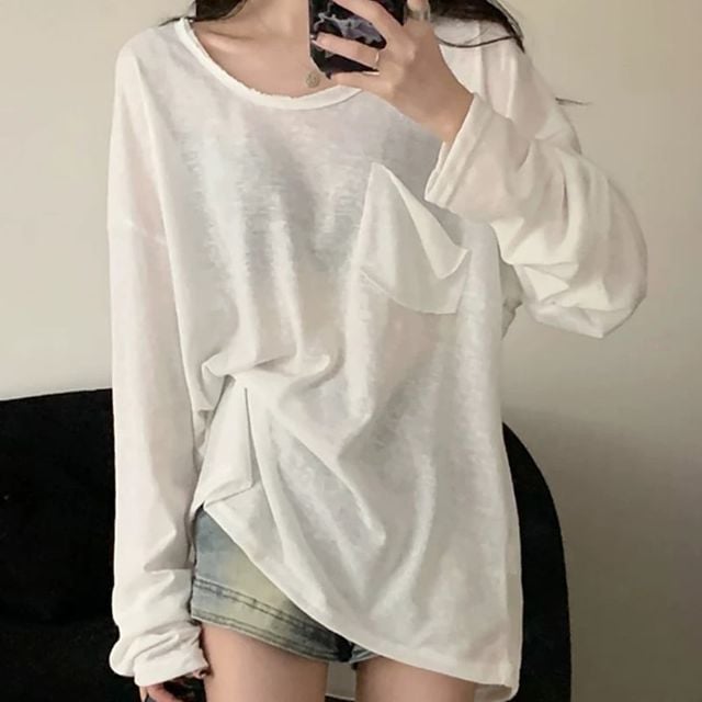 냉감 쿨 긴팔 티셔츠 여성티셔츠 상의 여름셔츠 긴팔티 자외선차단티 쿨티 - 이미지 1