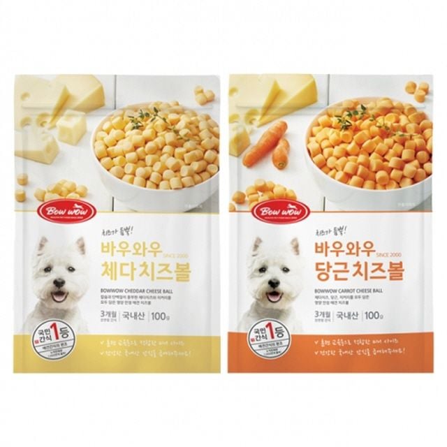 바우와우 강아지 간식 치즈볼100g