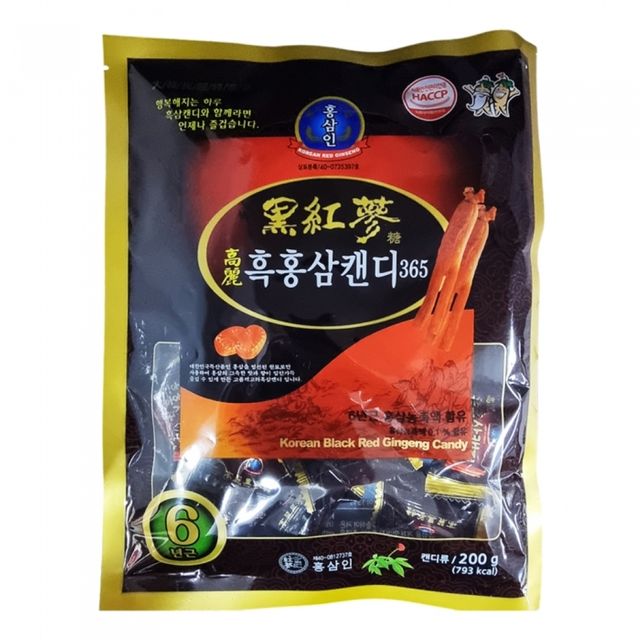 6년 고려흑삼캔디 200g x 50봉지 (1박스) 흑삼
