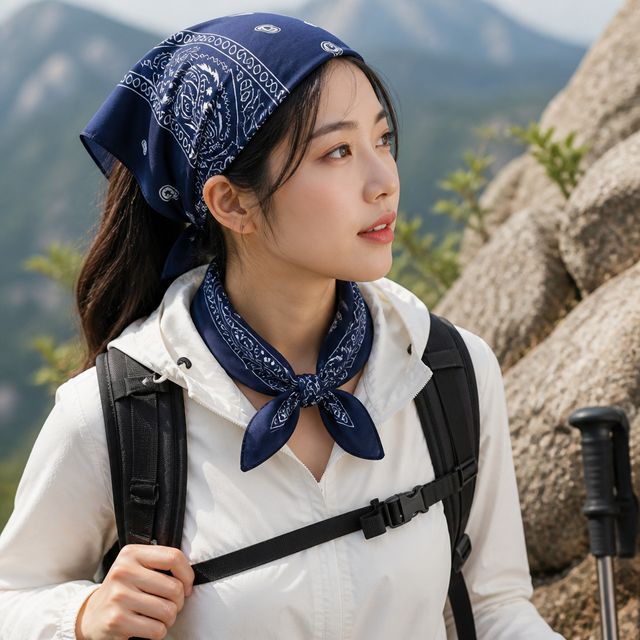 여성 등산 두건 아메바 반다나 스카프 목 토시 설악산 체육대회 대형 머플러 손수건