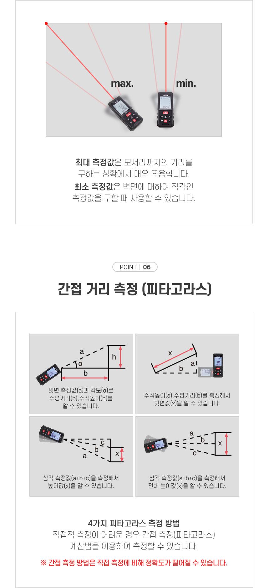 신콘) 레이저거리측정기(120m) SD-120 거리측정기 레이저측정기 거리재기 면적측정 체적측정 연속측정 측정공구 휴대용거리측정기 벽면적측정 측정도구