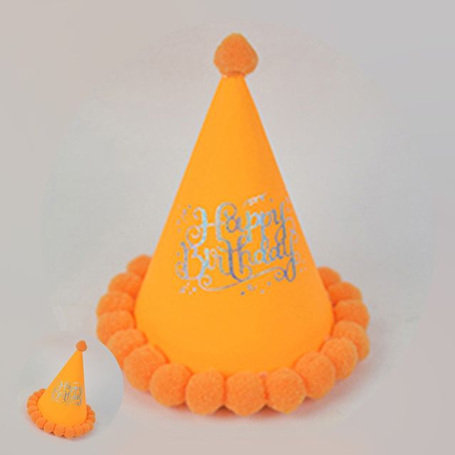 생일파티머리띠 생일머리띠 고깔모자 생일파티 오렌지