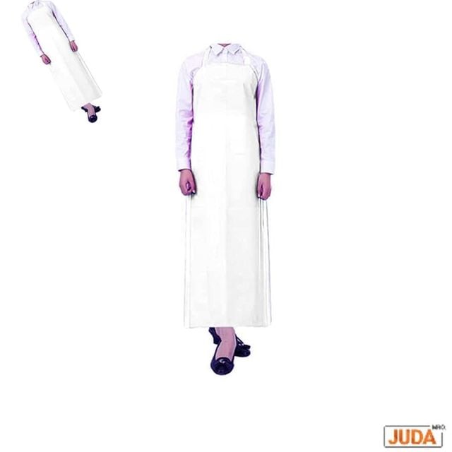 목걸이형 우레탄 방수 앞치마 무광 특대형 흰색 화이트앞치마 흰색앞치마 위생앞치마 원피스앞치마