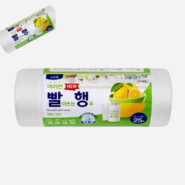 여러번 빨아쓰는 행주 롤형 25매 롤타입세척행주 주방청소흡수패드 리필형세재호환