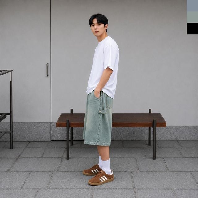 밴딩팬츠 남성바지 바캉스 슬림 선물 5부 남자바지