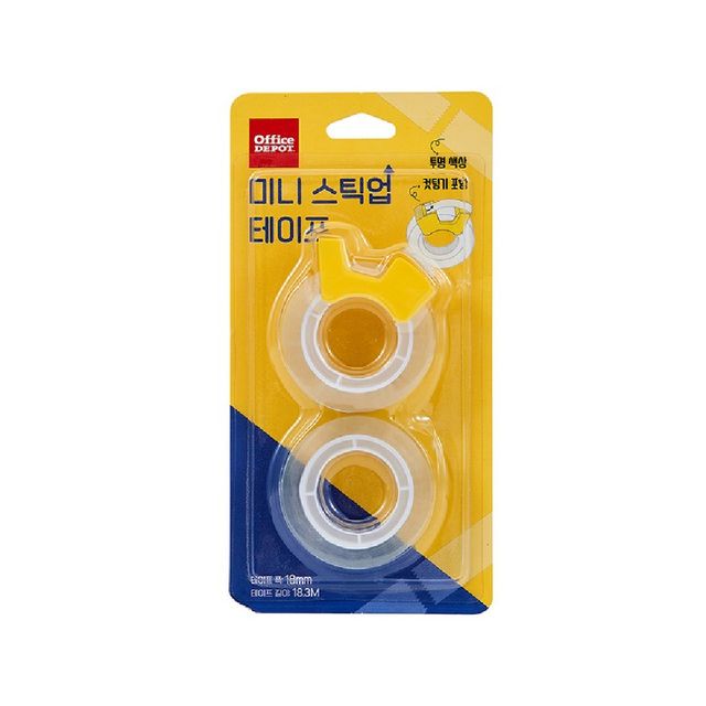 투명 테이프 2개입 휴대용테이프 사무용테이프 - 이미지 2