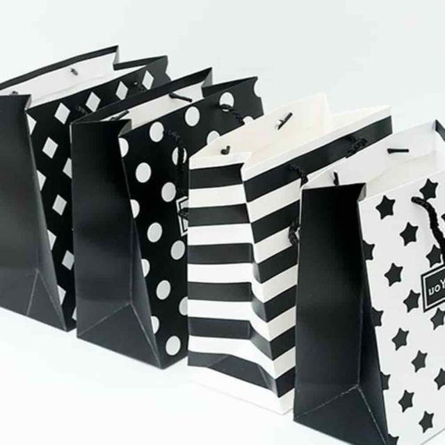쇼핑백 23x18x10cm 10매 쇼핑백대량 종이쇼핑백 검정쇼핑백 손잡이쇼핑백
