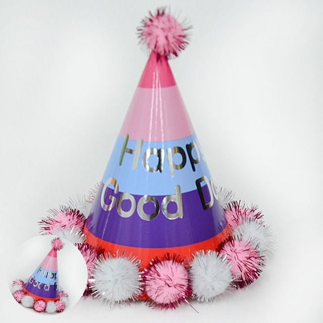 생일파티모자 생일고깔 고깔모자 생일파티 미니 레인보우 핑크 꼬깔모자