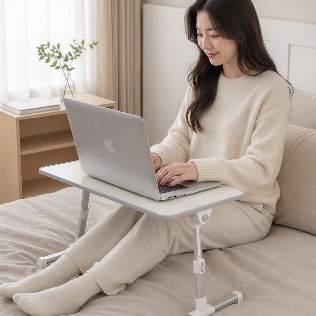 베드 트레이 접이식 높이 조절 침대용 테이블 거실 가구