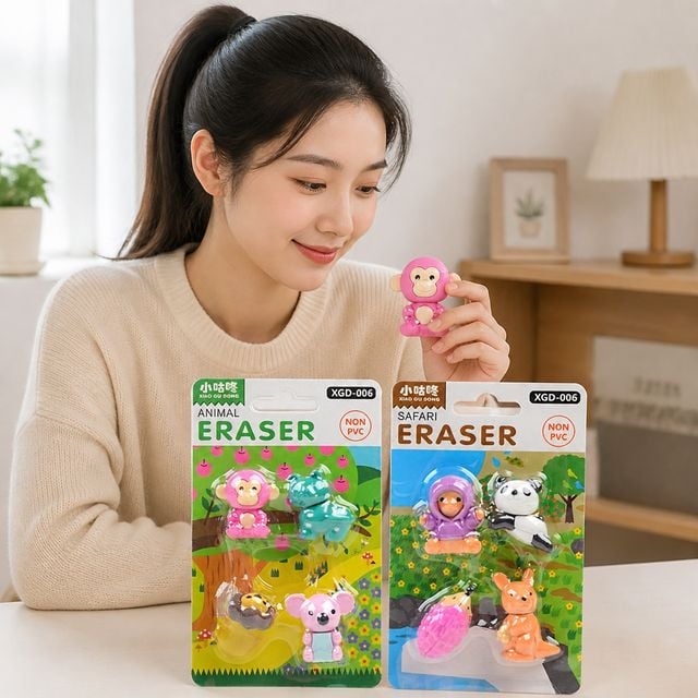 동물 피규어 퍼즐 문구용품 동물모양 조립완구 1세트 - 이미지 1