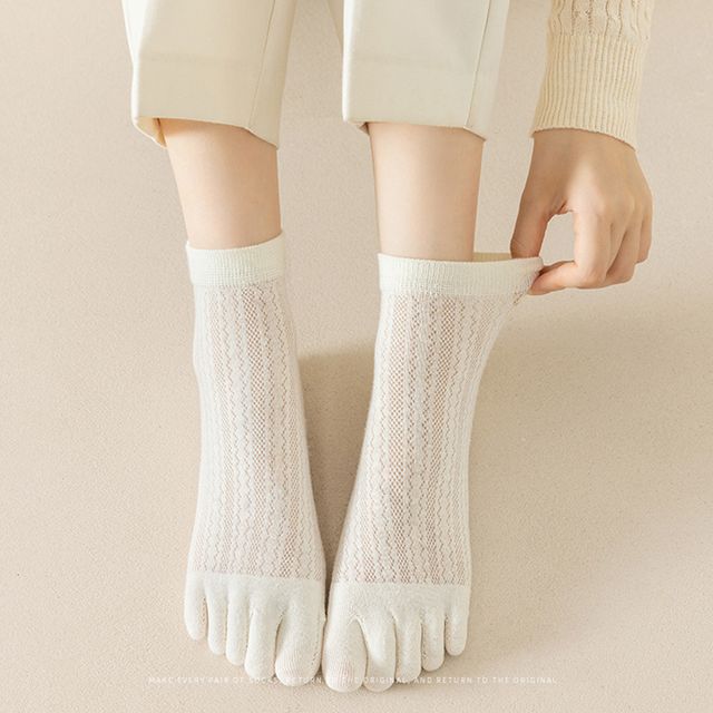 여성 망사 발가락 메쉬양말 논슬립 실리콘 페이크삭스 미끄럼방지 여름양말 - 이미지 5