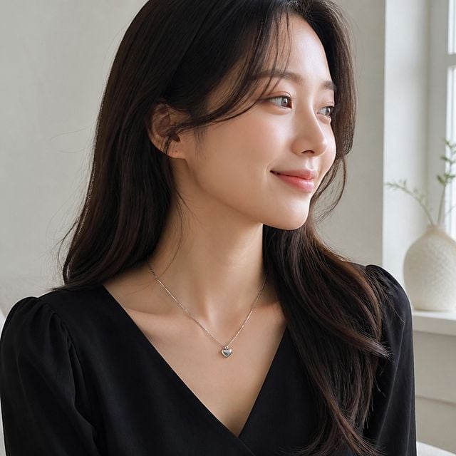 실버 목걸이 하트 펜던트 쥬얼리 데일리 은 심플 선물용