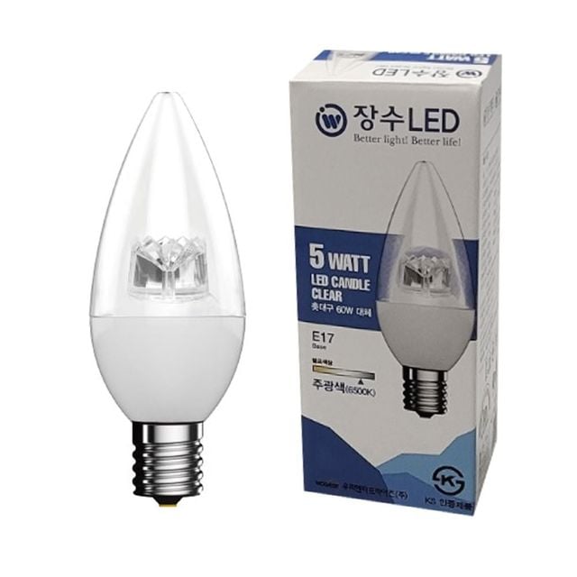 LED 촛대구 E17 주광색 투명 전구 캔들램프 - 이미지 1
