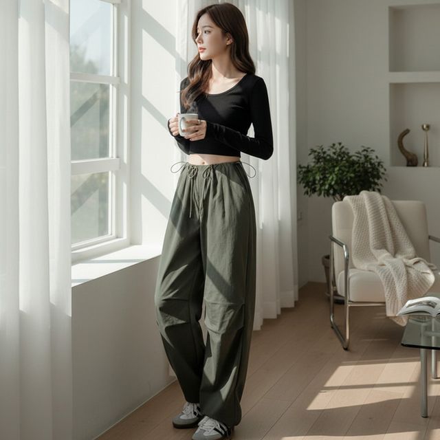 칸테아 스트링 조거핏 와이드바지. SD-262077 - 이미지 2