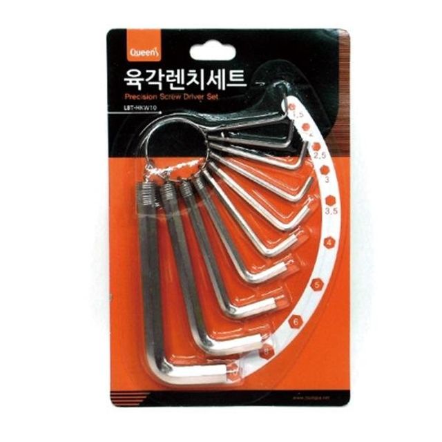 퀸즈 공구 육각렌치 10P 작업공구