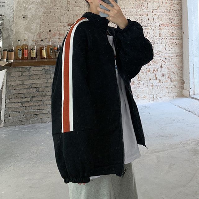 여자 스포티 배색 하프넥 집업 점퍼 아우터 2컬러