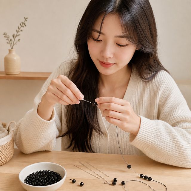 비즈공예 구슬꿰기 바늘 비딩용 자수바늘 의류 단추 부자재 만들기 재료 - 이미지 1
