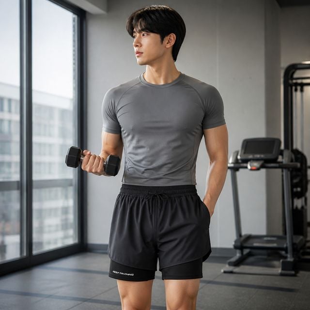 스포츠 반바지 레깅스 남성 트레이닝복 사이클 헬스 팬츠 숏츠 러닝 마라톤 훈련복