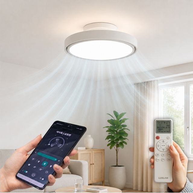 에어룩스 윙리스 실링팬 스마트 IOT 56W 방등 조명 저소음 날개없는 씰링팬