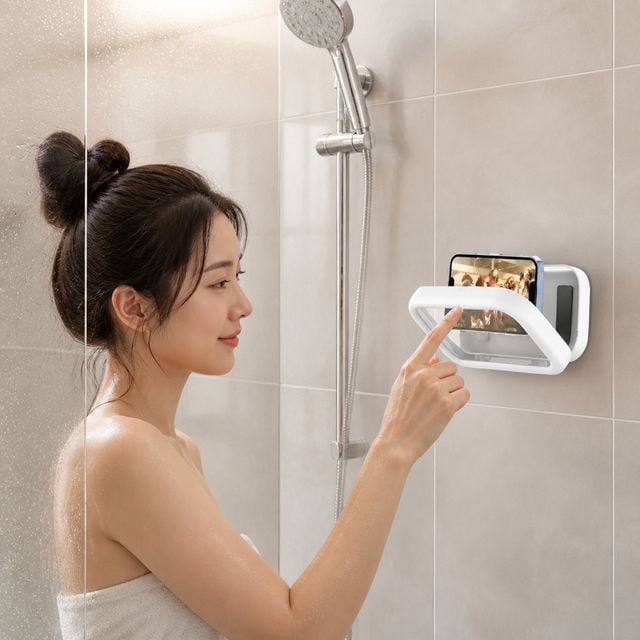 욕실 샤워 거치대 스마트폰 방수 파우치 터치 케이스 욕실용품