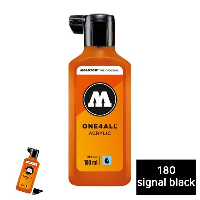 아크릴크롬마커펜 마카펜잉크 원포올 마카 리필 180ml 180 signal black