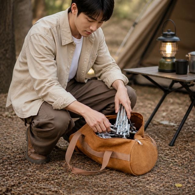 캠핑 장비 수납함 옥스퍼드 원단 공구 가방 토트백 용품 정리함 - 이미지 1