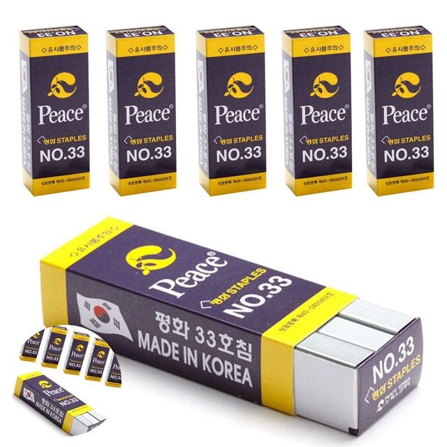종이고정 서류클립 스테플러용 철침 33호 5000pcs x 10개 1박스