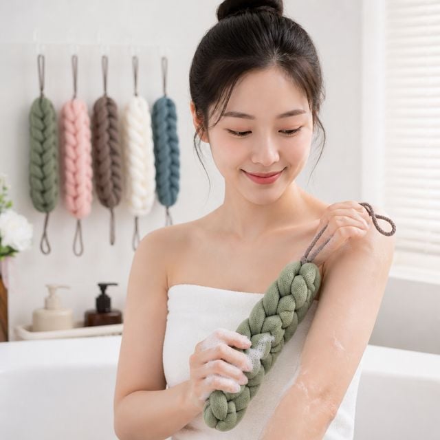 샤워타월 꽈배기 바디타올 저자극 목욕용품 샤워용 5컬러