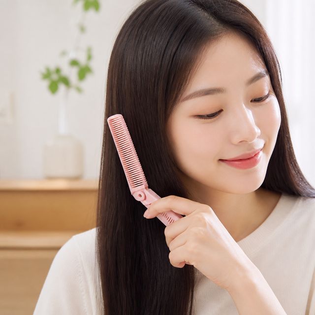 접이식 헤어브러시 여행용 휴대용 미용 빗 - 이미지 1