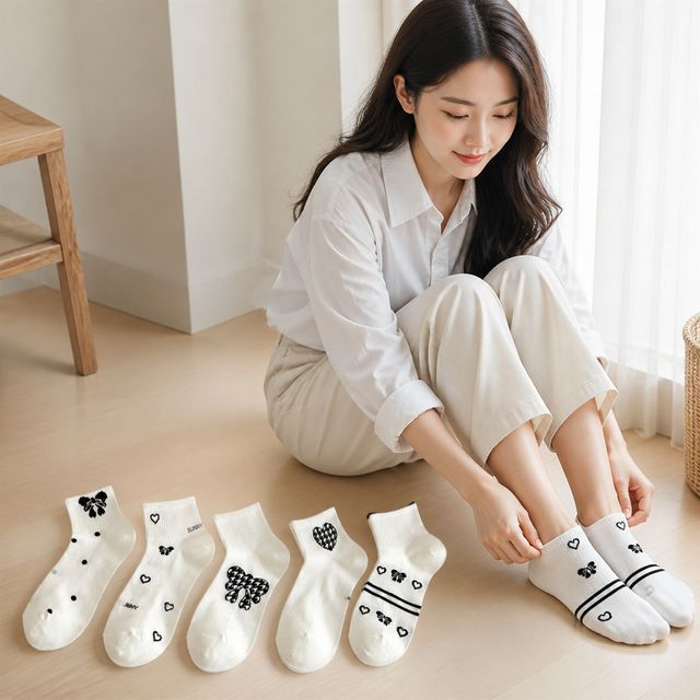 통기성 쿨링 발목 덧신 남녀 공용 여름 양말 - 이미지 1