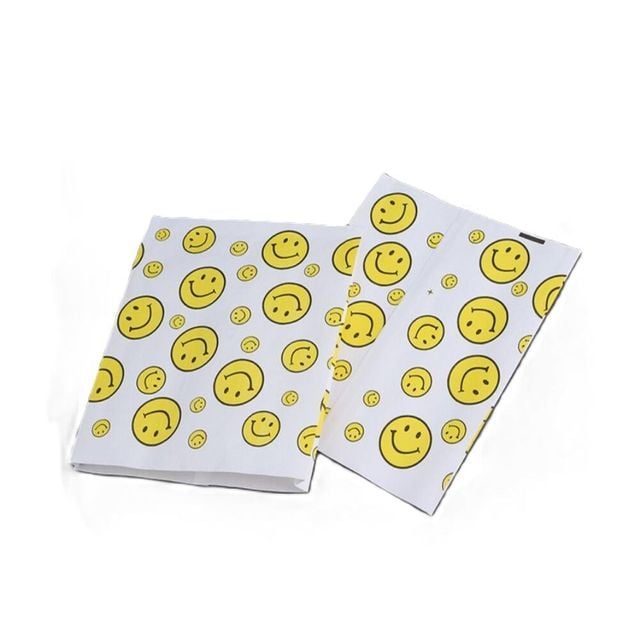노란 M형 페이퍼백 90p세트 11x14cm 스마일봉투 구디백봉투 포장종이봉투