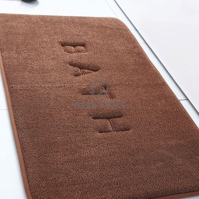 발깔개 러그 극세사 메모리폼 발매트 80x50cm 브라운