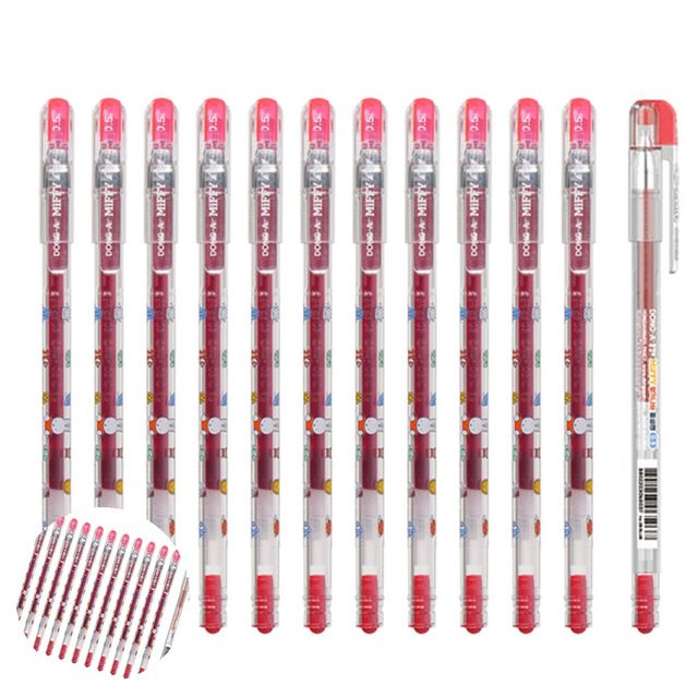 부드러운볼펜 잘써지는펜 레드 향기나는 중성펜 0.5mm 12자루