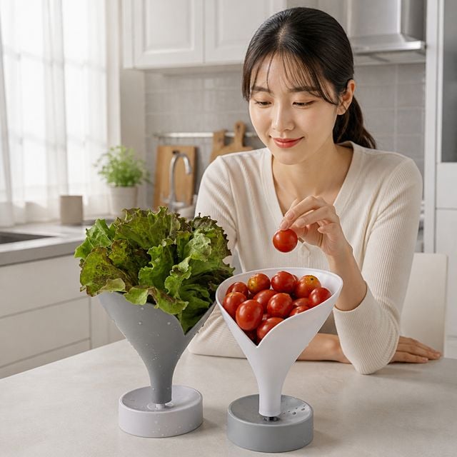 채반 야채 바스켓 상추 쌈 채소 건조 볼 깔때기 물빠짐 접시 주방 식기 - 이미지 1