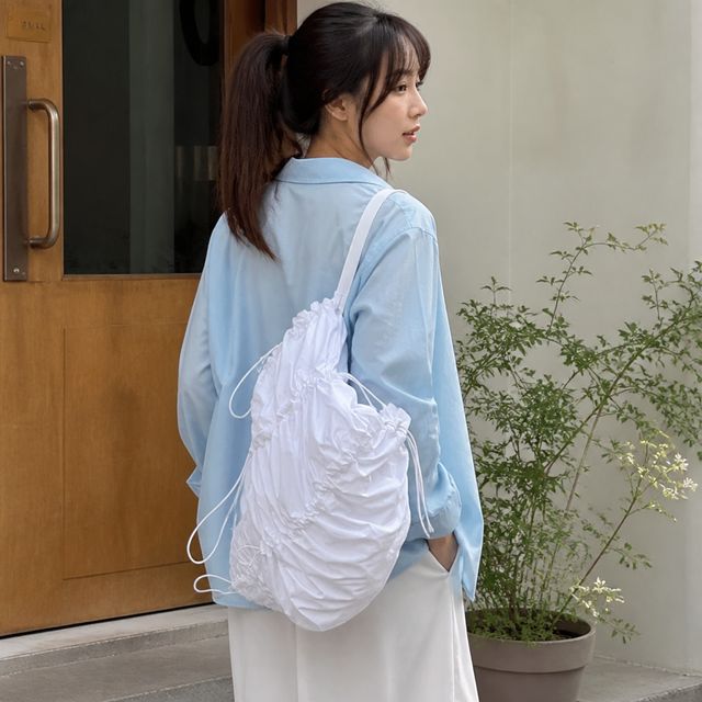 복조리 백팩 셔링 숄더백 데일리 보부상 여행 보조가방 방수 배낭 - 이미지 1