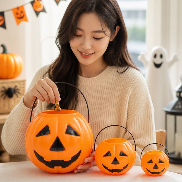 할로윈 사탕바구니 중 파티용품 바구니 할로윈소품 - 이미지 1
