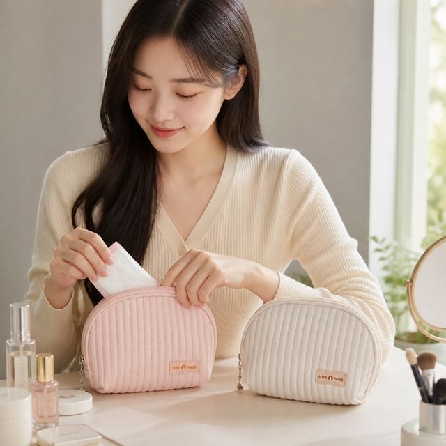 생리대 화장품 보관 파우치 여행용 소지품 정리 수납 가방 가방인서트