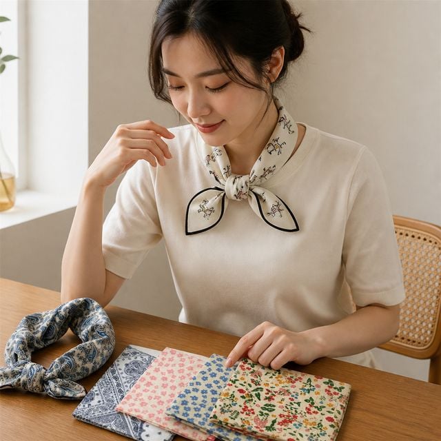 스카프 손수건 6color 여성 데일리 6색상