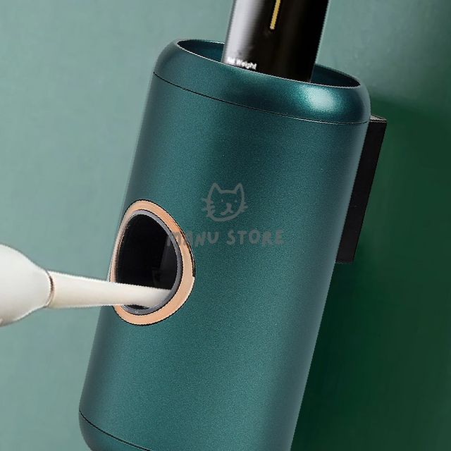 치약자동짜개 치약꽂이 자동센서 3단 치약 디스펜서 블루그린