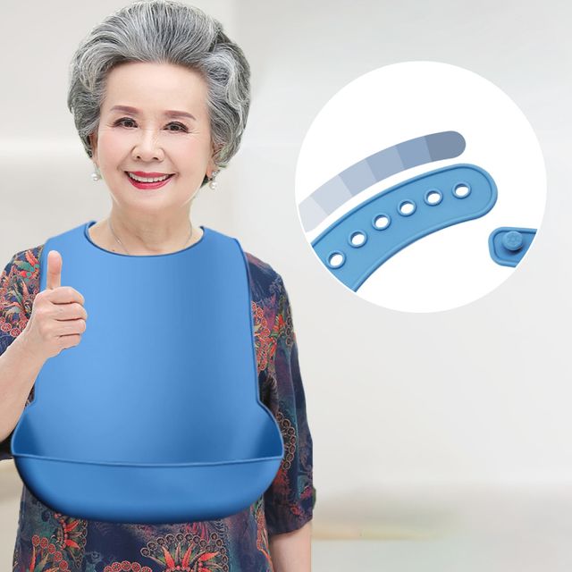 노인 턱받이 실리콘 성인용턱받이 성인방수턱받이 - 이미지 3