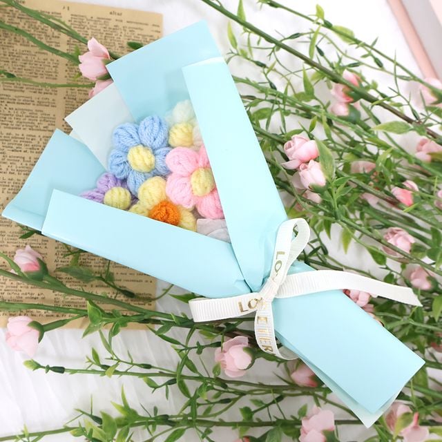 니트 꽃다발 생일꽃다발 니트꽃 - 이미지 3