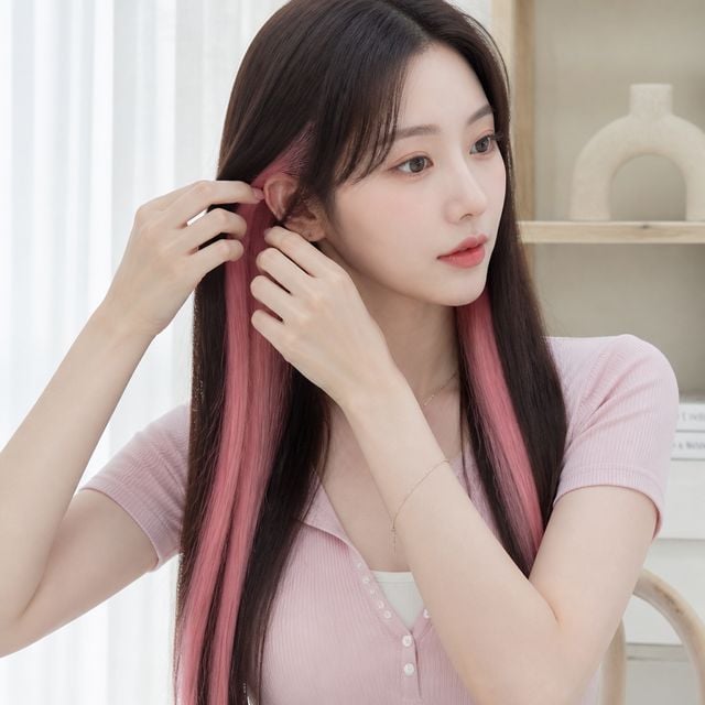 헤어스타일 변신 포인트 붙임머리 피스 10컬러 여성 가발 브릿지용 헤어피스 - 이미지 1