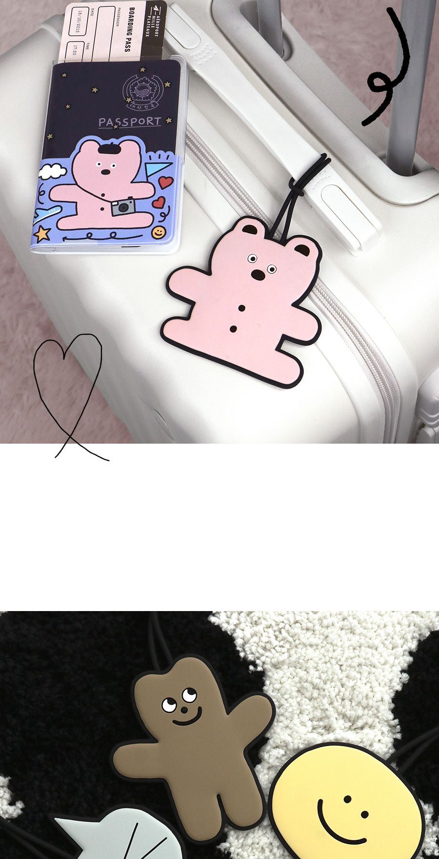 두들 캐리어 러기지택 캐리어택 캐리어이름표 가방이름표 여행네임택 네임태그 여행네임텍 가방네임텍 캐리어네임텍 캐리어네임택 여행가방네임택 네임텍 가방네임택 네임택