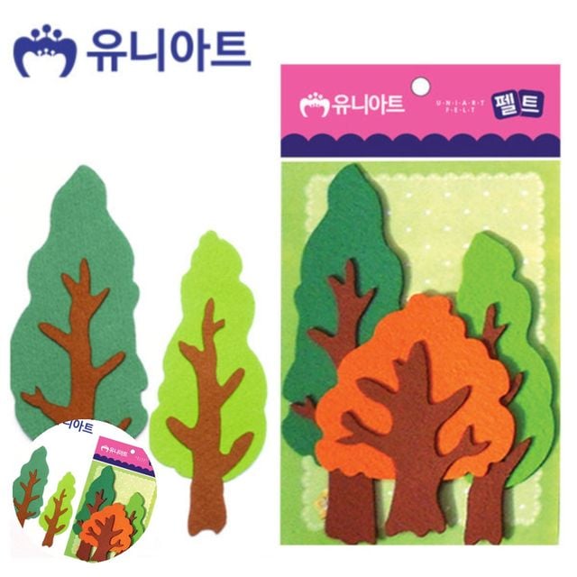 미술활동재료 미술학습교구 펠트 나무세트 190mm 3pcs