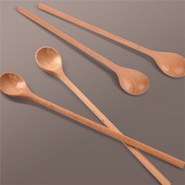 롱 티스푼 2P 나무 티스푼 홈카페 선물용 숟가락 스푼 커피 디저트 수저 2개