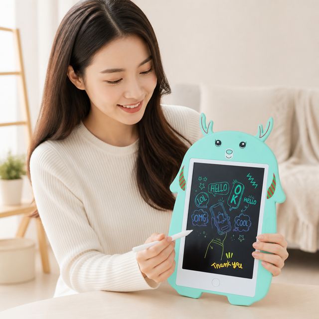 디지털 드로잉패드 메모판 1P 전자칠판 LCD 필기노트 애니멀 컬러풀 - 이미지 1