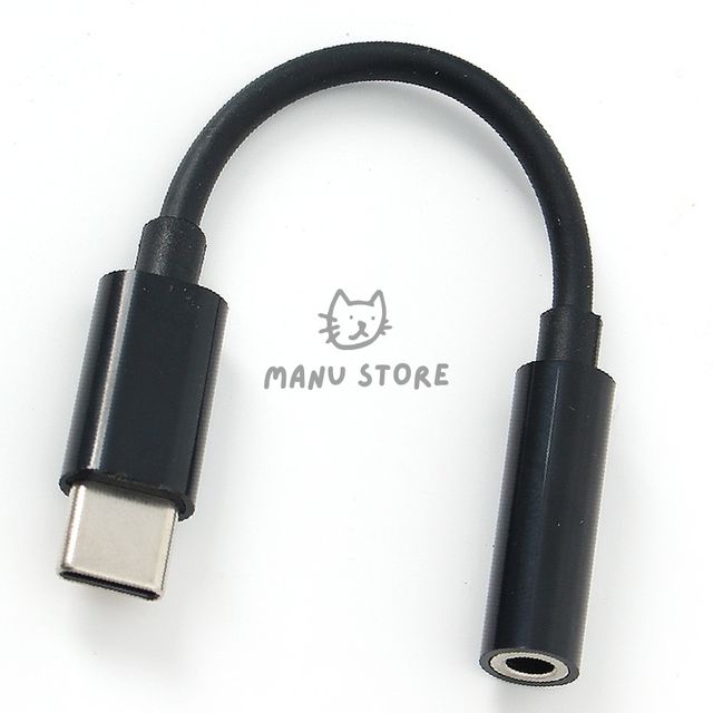 커넥터 이어폰잭 USB C type to 3.5mm 이어폰 변환 젠더 블랙