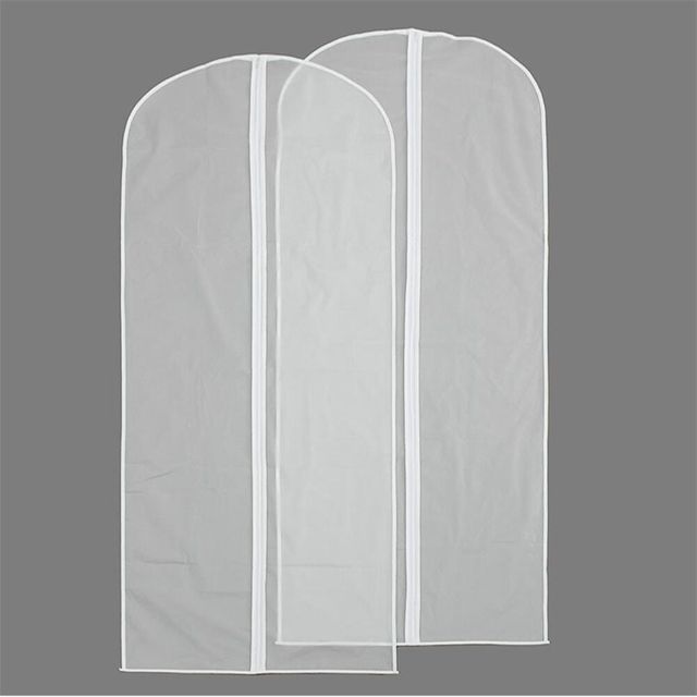 반투명 지퍼식 옷커버 2p세트 화이트 60x160cm 옷보관커버 패딩커버 먼지차단