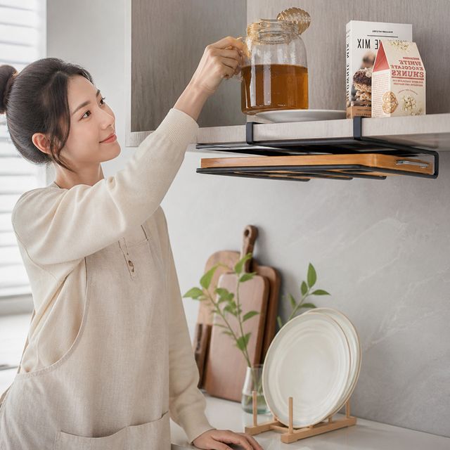 주방 도마 정리대 벽걸이 거치대 1단 조리대 수납 선반